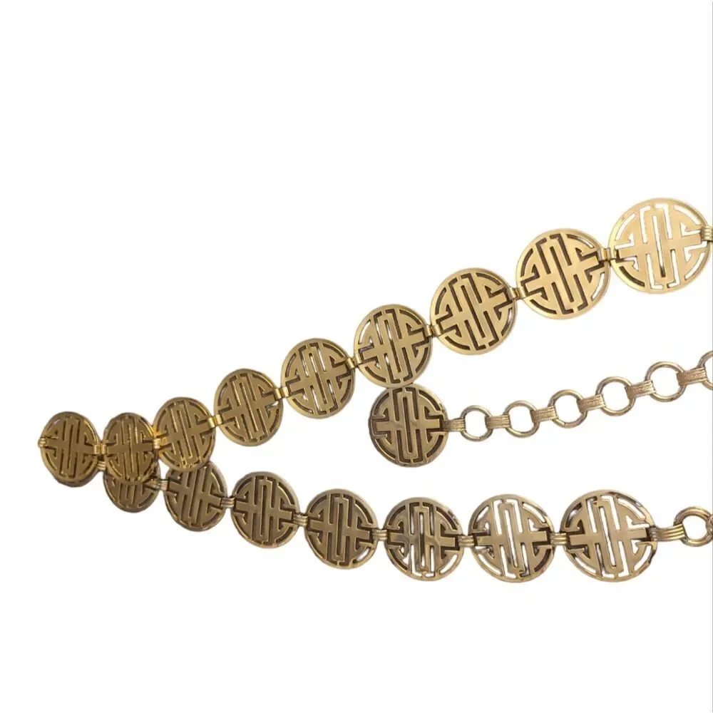 ‎Vintage gold tone metal belt